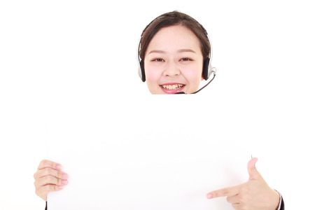 Smiling call center operatorの写真素材