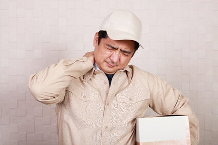 Portrait of tired workerの写真素材