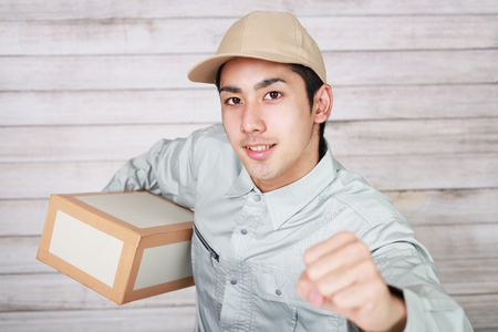 Smiling delivery manの写真素材