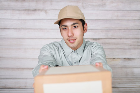 Smiling delivery man