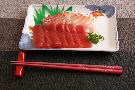 Japanese traditional cuisine sashimi on the plateの写真素材