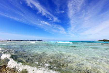 Blue sky and clear sea of Okinawaの写真素材