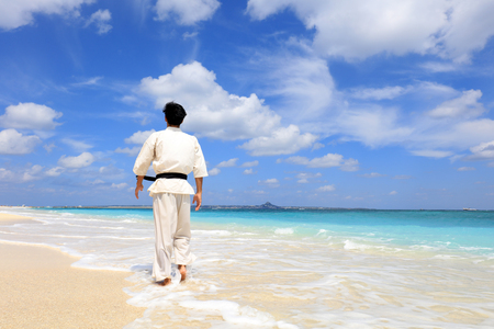 One karate kata training manの写真素材