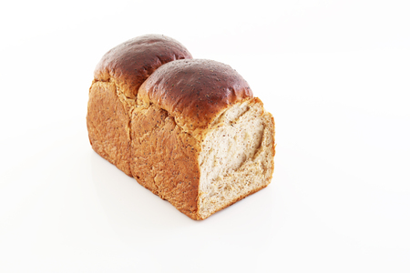 A loaf of bread isolated on white backgroundの写真素材