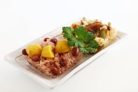 Delicious Japanese cuisines on the dining tableの写真素材