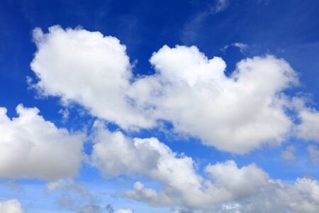 Blue sky and white clouds in Okinawaの写真素材