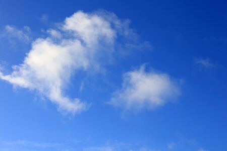 Blue sky and white clouds in Okinawaの写真素材