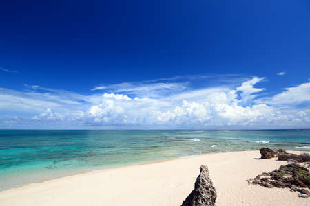 Summertime at the beach in Okinawa.の写真素材