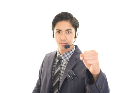 The operator who enjoys workingの写真素材