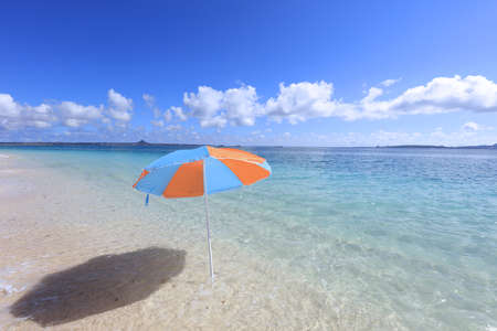 Summertime at the beach in Okinawa.の写真素材