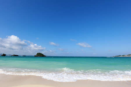 Summertime at the beach in Okinawa.の写真素材