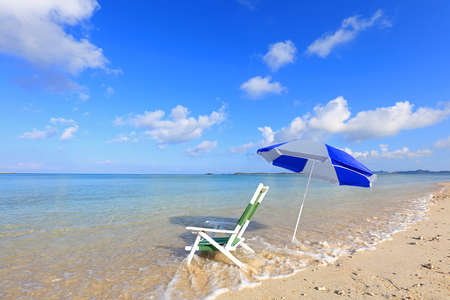 Summertime at the beach in Okinawa.の写真素材