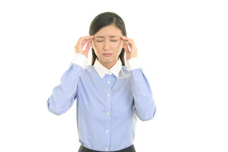 Woman who has a headache.の写真素材