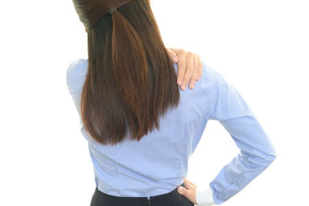 Woman who has a shoulder pain.の写真素材