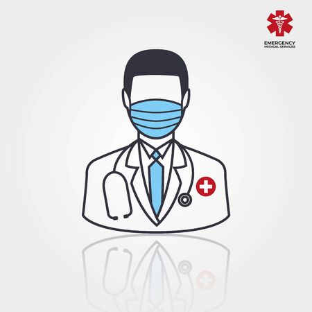 Men Doctor Icon. Vector illustrationのイラスト素材