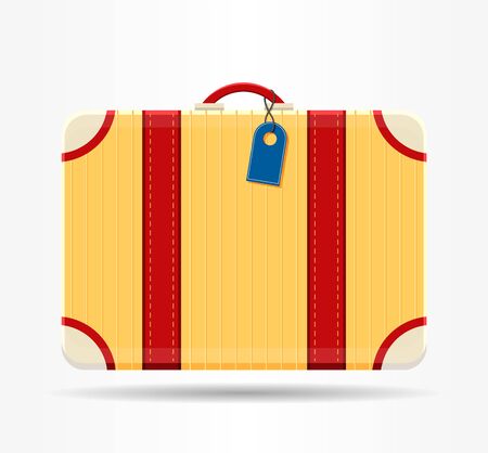 Yellow bagage of vintage suitcases. Without gradients.のイラスト素材