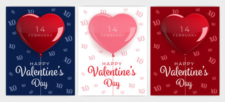 Valentine's day concept background. Vector illustration. 3d red and pink hearts. Cute love sale banner or greeting card