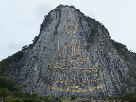 Traditional thai style mountain engravingの写真素材