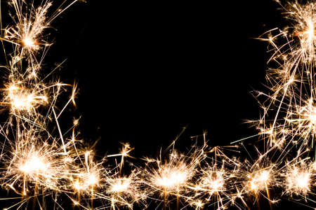 frame from burning sparkler fireworks with copy spaceの写真素材