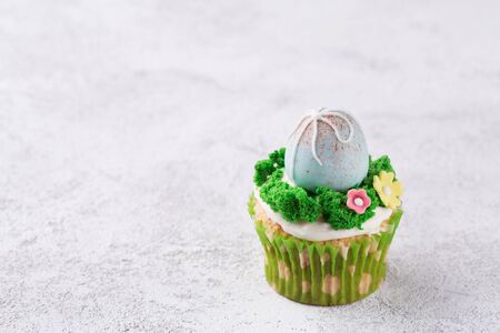 Decorated cupcake for Easterの写真素材
