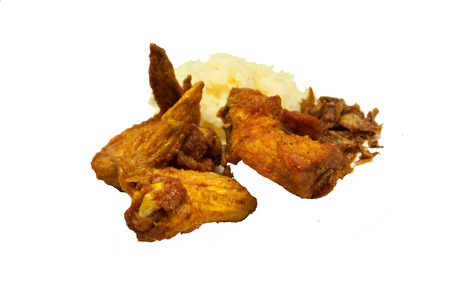 Hot Meat Dishes - Fried Chicken with  and Sticky riceの写真素材