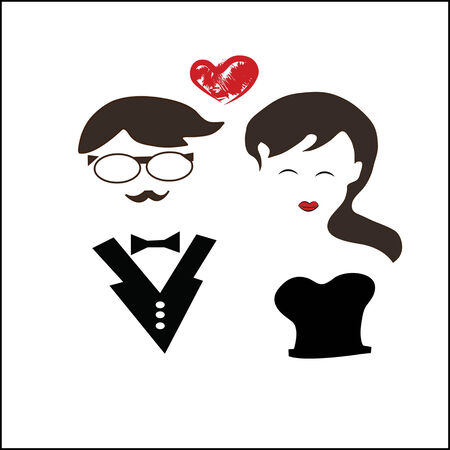 lady and gentleman abstract symbolsの写真素材