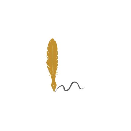 feather pen write sign logo template app iconsのイラスト素材