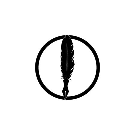 feather pen write sign logo template app iconsのイラスト素材