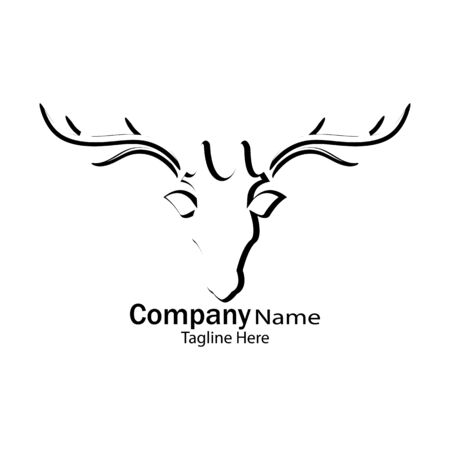 Deer head  Template vector icon illustration designのイラスト素材