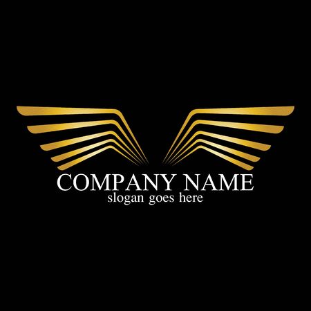 wings gold  vector illustration template-vectorのイラスト素材