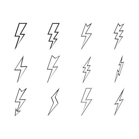 lightning thunderbolt electricity design templateのイラスト素材