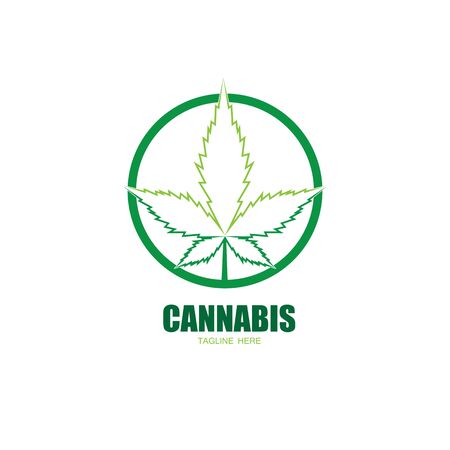 cannabis marijuana leaf icon vectorのイラスト素材
