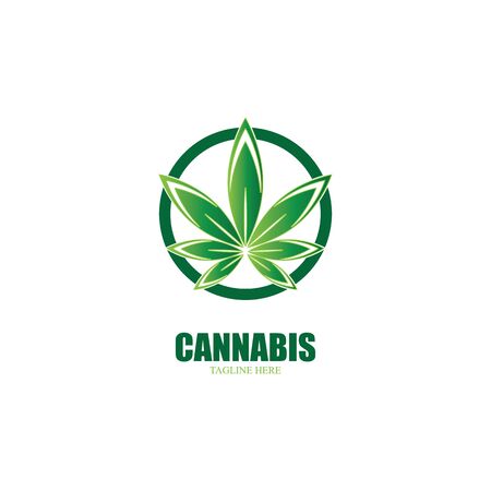 cannabis marijuana leaf icon vectorのイラスト素材
