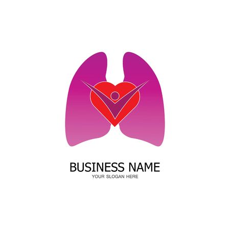 lung health care logo icon designのイラスト素材