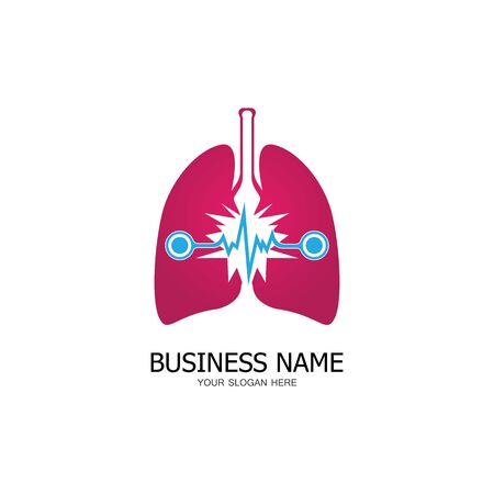 lung health care logo icon designのイラスト素材