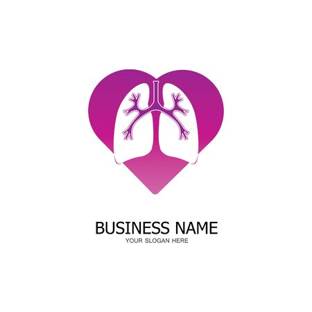 lung health care logo icon designのイラスト素材