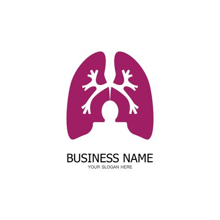 lung health care logo icon designのイラスト素材