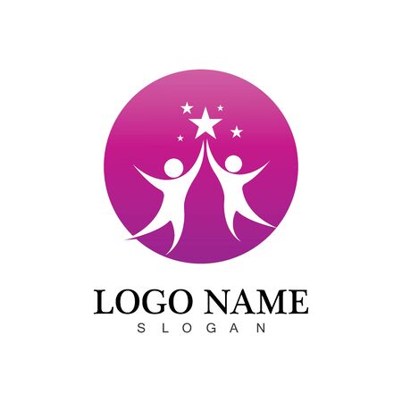 human people success people care logo and symbol templateのイラスト素材