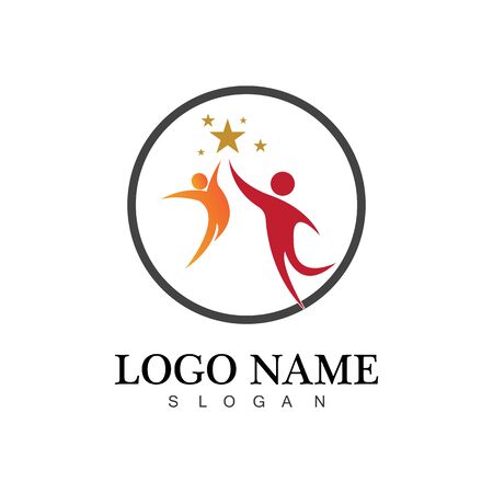 human people success people care logo and symbol templateのイラスト素材