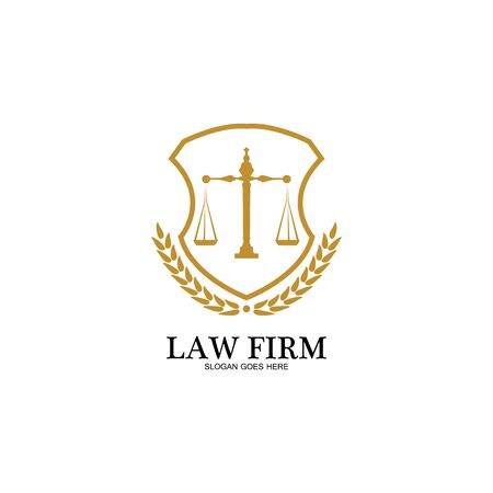 Law Firm logo and icon design template-vectorのイラスト素材