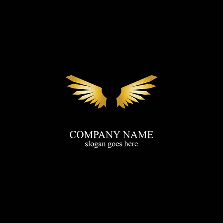 wings gold logo vector illustration template-vectorのイラスト素材