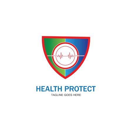 health protection with shield logo design vector template for medical or insurance company-vectorのイラスト素材