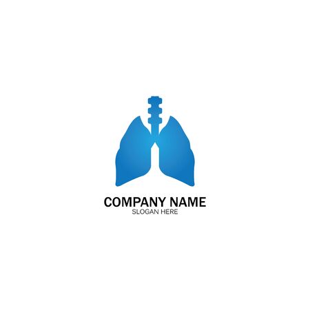 lung health and care logo template,emblem,design concept,creative symbol,icon,vector illustration.のイラスト素材