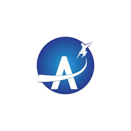 letter A Air travel logo design template-vectorのイラスト素材