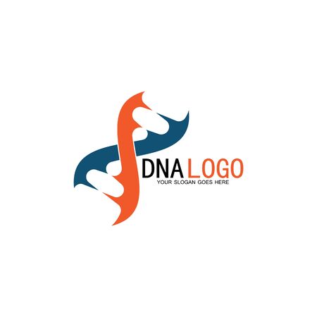 DNA vector logo design template.modern medical logotype.laboratory science icon symbol.colorful pharmacology sign-vectorのイラスト素材