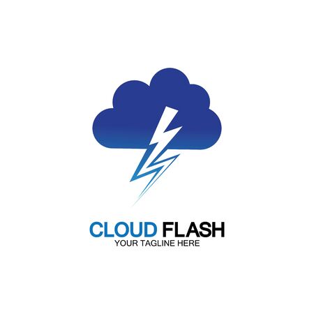 Cloud flash vector logo icon design template-vectorのイラスト素材