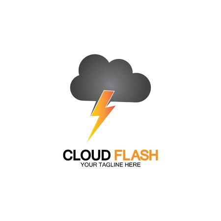 Cloud flash vector logo icon design template-vectorのイラスト素材