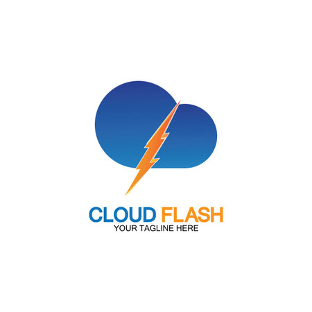 Cloud flash vector logo icon design template-vectorのイラスト素材
