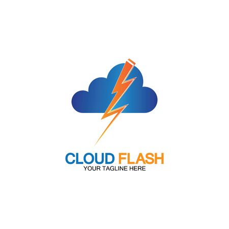 Cloud flash vector logo icon design template-vectorのイラスト素材