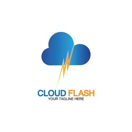 Cloud flash vector logo icon design template-vectorのイラスト素材
